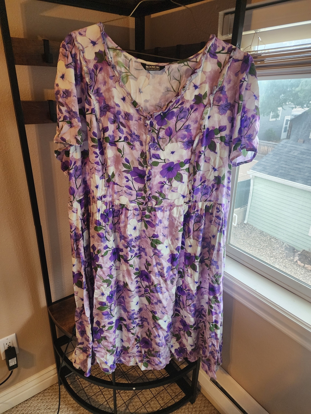 BloomChic Purple Floral Midi Dress